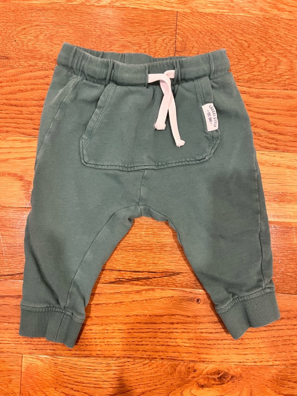 H & M baby Green Knit Jogger Pants with Drawstring